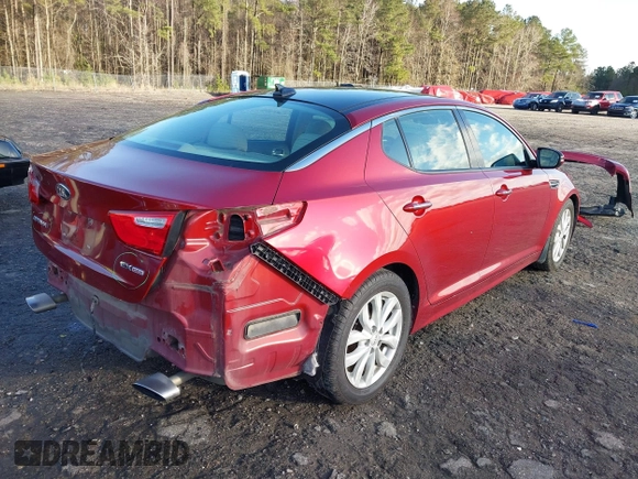 2015 Kia Optima EX with VIN 5XXGN4A75FG364506, listed as a IAAI auction lot 41701331 with 120,412 mi miles. Bid and sale history available at carsss.com. Image 4.