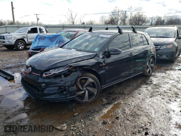 2019 Volkswagen Golf GTI S with VIN 3VW5T7AU8KM037382, listed as a Copart auction lot 72741192 with 28,329 mi miles. Bid and sale history available at carsss.com. Image 1.