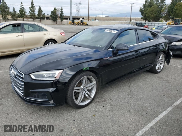 2018 Audi A5 Sportback Premium Plus z VIN WAUENCF54JA016870, wystawiony jako Copart lot #54835275 z przebiegiem 92 844 mil mil oraz Szkoda całkowita • Salvage title. Historia ofert i sprzedaży dostępna na DreamBid. Obrazek 1.