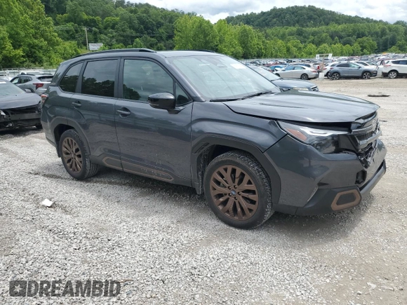 2025 Subaru Forester Special Sports with VIN JF2SLDHC9SH404216, listed as a Copart auction lot 61617315 with 9,848 mi miles and Salvage title. Bid and sale history available at DreamBid. Image 4.