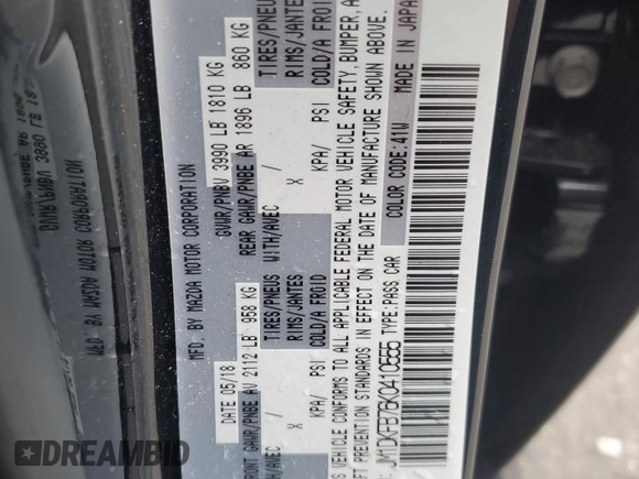 2019 Mazda CX-3 Sport with VIN JM1DKFB76K0410555, listed as a Copart auction lot 46980885 with 12,434 mi miles and Salvage Title. Bid and sale history available at DreamBid. Image 14.