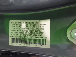 2017 Honda Accord Sedan LX with VIN 1HGCR2F34HA062038, listed as a IAAI auction lot 41989435 with 168,348 mi miles. Bid and sale history available at carsss.com. Image 9.