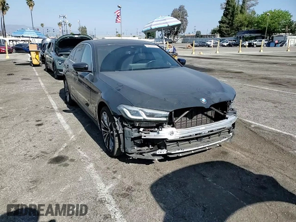 2023 BMW 5 Series 530i with VIN WBA53BH05PCM01563, listed as a Copart auction lot 55525515 with 23,371 mi miles and Salvage title. Bid and sale history available at DreamBid. Image 14.