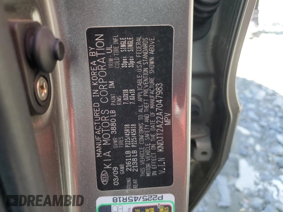 2010 Kia Soul + with VIN KNDJT2A22A7047983, listed as a Copart auction lot 52672895 with 116,082 mi miles and Salvage Title. Bid and sale history available at DreamBid. Image 13.