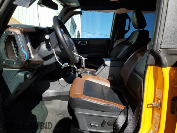 2022 Ford Bronco with VIN 1FMEE5BP6NLB66152, listed as a Copart auction lot 76822374 with 43,884 mi miles and Salvage title. Bid and sale history available at DreamBid. Image 7.