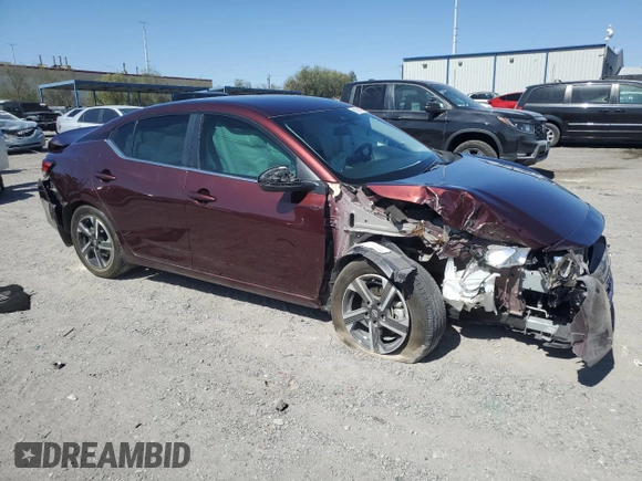 2024 Nissan Sentra SV with VIN 3N1AB8CV2RY242542, listed as a Copart auction lot 61614795 with 5,960 mi miles and Salvage title. Bid and sale history available at DreamBid. Image 4.