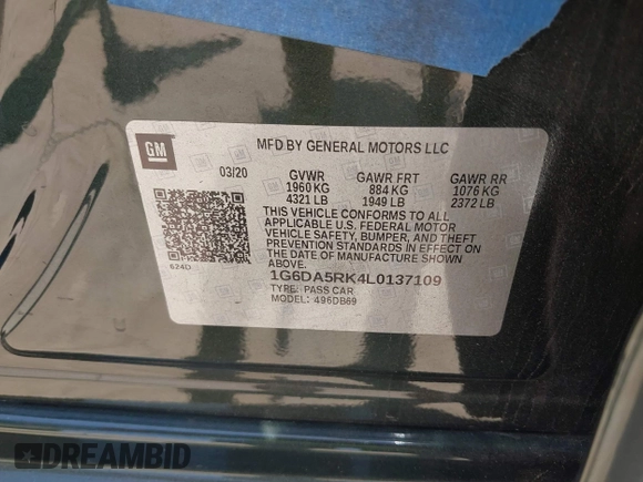 2020 Cadillac CT4 Luxury z VIN 1G6DA5RK4L0137109, wystawiony jako IAAI lot #42122135 z przebiegiem 35 007 mil mil oraz . Historia ofert i sprzedaży dostępna na DreamBid. Obrazek 9.