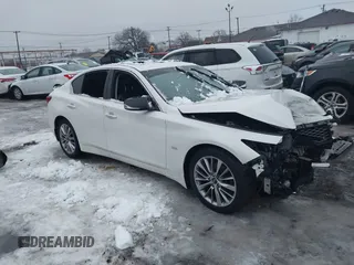 2018 Infiniti Q50 3.0t LUXE with VIN JN1EV7AR1JM443736, listed as a IAAI auction lot 41456929 with 74,411 mi miles. Bid and sale history available at carsss.com. Image 1.