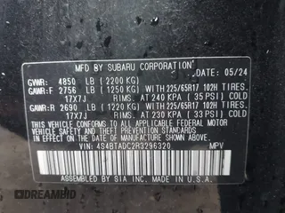 2024 Subaru Outback Premium с VIN 4S4BTADC2R3296320, выставлен на аукционе IAAI как лот 42246698 с пробегом 28 188 миль миль и . История ставок и продаж доступна на DreamBid. Изображение 9.