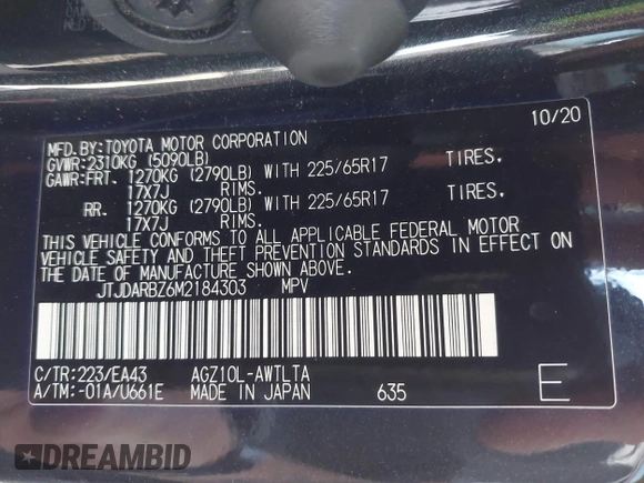 2021 Lexus NX 300 с VIN JTJDARBZ6M2184303, выставлен на аукционе IAAI как лот 41691065 с пробегом 57 129 миль миль и . История ставок и продаж доступна на DreamBid. Изображение 9.