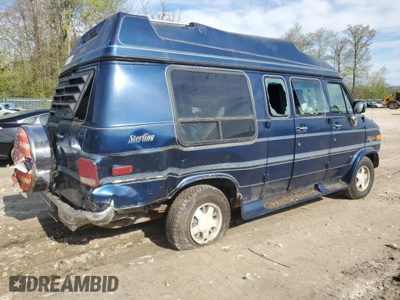 1995 Chevrolet Chevy Van z VIN 1GBEG25K1SF242663, wystawiony jako Copart lot #56105615 z przebiegiem 140 366 mil mil oraz Czysty tytuł • Clean title. Historia ofert i sprzedaży dostępna na DreamBid. Obrazek 3.