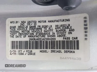 2010 Toyota Corolla with VIN 1NXBU4EE1AZ384269, listed as a IAAI auction lot 41175133 with 155,096 mi miles and . Bid and sale history available at DreamBid. Image 9.