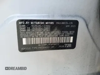 2023 Mitsubishi Mirage Black Edition with VIN ML32AWHJ3PH006072, listed as a Copart auction lot 56467745 with 13,735 mi miles and Non repairable. Bid and sale history available at DreamBid. Image 14.