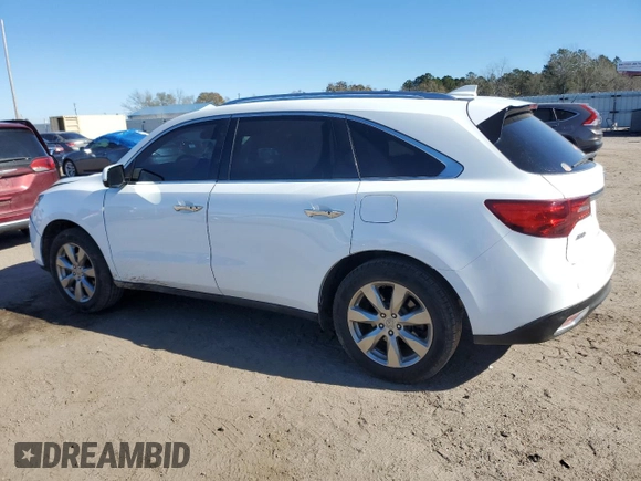 2014 Acura MDX Advance with VIN 5FRYD3H86EB012941, listed as a Copart auction lot 87821975 with 168,520 mi miles and Salvage title. Bid and sale history available at DreamBid. Image 2.