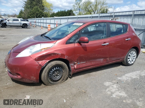 2015 Nissan LEAF SV with VIN 1N4AZ0CP5FC305087, listed as a Copart auction lot 53529845 with 125,344 mi miles and Salvage Title. Bid and sale history available at carsss.com. Image 1.