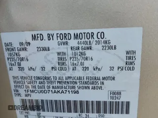 2010 Ford Escape XLT с VIN 1FMCU0D71AKA71198, выставлен на аукционе Copart как лот 48766805 с пробегом 243 732 миль миль и Списание • Salvage title. История ставок и продаж доступна на DreamBid. Изображение 13.
