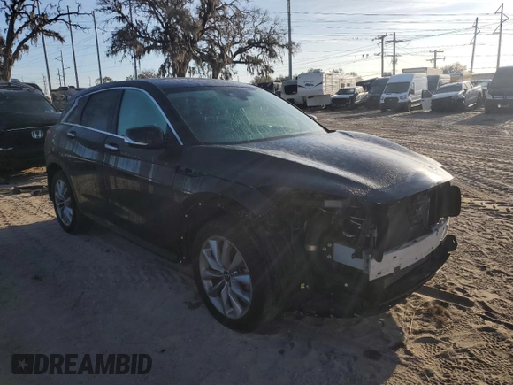 2022 Infiniti QX50 Pure with VIN 3PCAJ5AB2NF117098, listed as a Copart auction lot 83414574 with 30,779 mi miles and Salvage title. Bid and sale history available at DreamBid. Image 4.