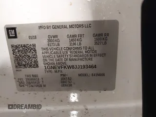 2018 Chevrolet Traverse LS with VIN 1GNEVFKW8JJ193464, listed as a IAAI auction lot 41448963 with 90,910 mi miles. Bid and sale history available at carsss.com. Image 9.