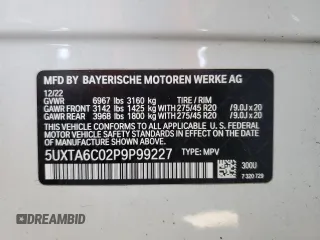 2023 BMW X5 xDrive45e z VIN 5UXTA6C02P9P99227, wystawiony jako Copart lot #50364625 z przebiegiem Nie podano mil oraz Szkoda całkowita • Salvage title. Historia ofert i sprzedaży dostępna na DreamBid. Obrazek 16.