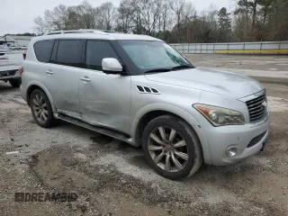 2012 Infiniti QX56 8-passenger with VIN JN8AZ2ND4C9716129, listed as a Copart auction lot 45750875 with 216,312 mi miles and Salvage Title. Bid and sale history available at carsss.com. Image 4.
