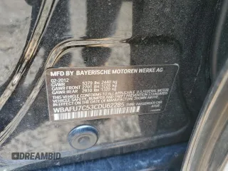 2012 BMW 5 Series 535i xDrive with VIN WBAFU7C53CDU62285, listed as a Copart auction lot 50922725 with Not Provided miles and Salvage Title. Bid and sale history available at carsss.com. Image 12.
