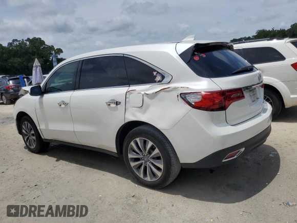 2014 Acura MDX Technology with VIN 5FRYD3H4XEB001468, listed as a Copart auction lot 63734735 with Not provided miles and Salvage title. Bid and sale history available at DreamBid. Image 2.