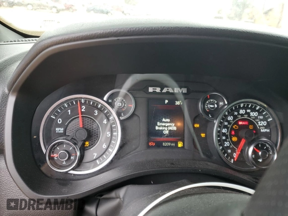 2025 Ram 1500 Big Horn with VIN 1C6RRFFG5SN509938, listed as a Copart auction lot 45376955 with 8,209 mi miles and Salvage Title. Bid and sale history available at carsss.com. Image 9.