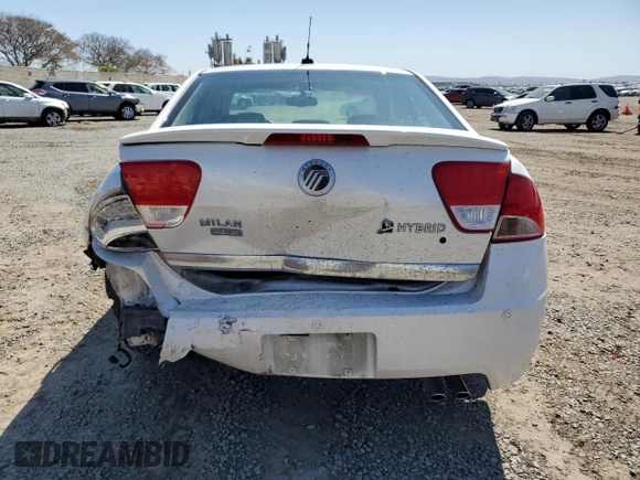 2010 Mercury Milan Hybrid with VIN 3MEDM0L30AR600674, listed as a Copart auction lot 49907945 with 125,556 mi miles and Salvage Title. Bid and sale history available at carsss.com. Image 6.