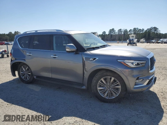 2020 Infiniti QX80 LUXE with VIN JN8AZ2NE0L9252099, listed as a Copart auction lot 48903275 with 88,500 mi miles and Salvage Title. Bid and sale history available at carsss.com. Image 4.