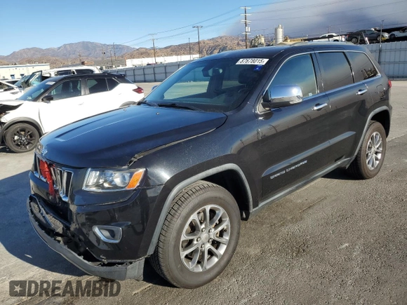 2014 Jeep Grand Cherokee Limited with VIN 1C4RJEBMXEC336472, listed as a Copart auction lot 87678015 with 95,741 mi miles and Salvage Title. Bid and sale history available at carsss.com. Image 1.