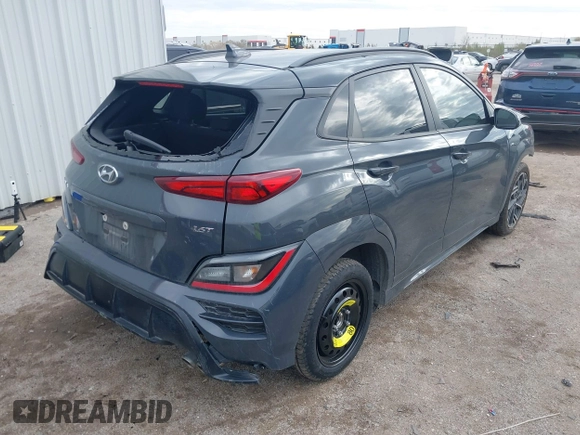 2023 Hyundai Kona N Line with VIN KM8K33A35PU994721, listed as a IAAI auction lot 41055017 with 58,933 mi miles. Bid and sale history available at carsss.com. Image 4.