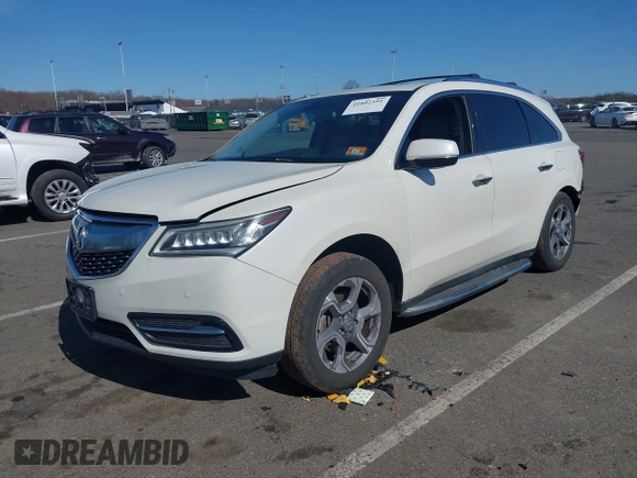 2014 Acura MDX Advance with VIN 5FRYD4H80EB024850, listed as a IAAI auction lot 41802591 with 116,948 mi miles and . Bid and sale history available at carsss.com. Image 2.