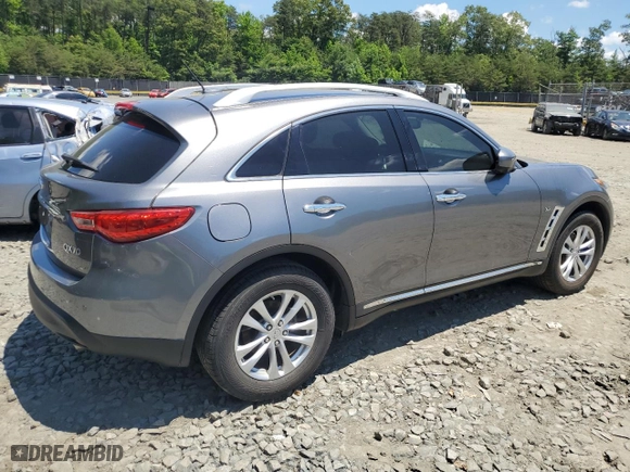 2017 Infiniti QX70 with VIN JN8CS1MW4HM413561, listed as a Copart auction lot 55653464 with 0 mi miles and Salvage Title. Bid and sale history available at carsss.com. Image 3.