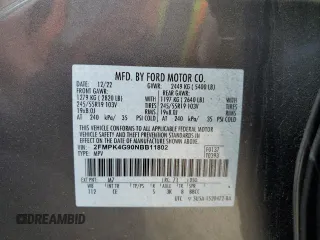 2022 Ford Edge SE z VIN 2FMPK4G90NBB11802, wystawiony jako Copart lot #62568715 z przebiegiem 2 149 mil mil oraz Czysty tytuł • Clean title. Historia ofert i sprzedaży dostępna na DreamBid. Obrazek 14.