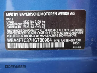 2017 BMW 4 Series 430i with VIN WBA4F7C37HG788984, listed as a Copart auction lot 54154405 with 92,596 mi miles and Salvage title. Bid and sale history available at DreamBid. Image 13.