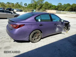 2021 Infiniti Q50 Red Sport 400 with VIN JN1FV7DR2MM880956, listed as a Copart auction lot 48795465 with 36,160 mi miles and Clean title. Bid and sale history available at DreamBid. Image 3.
