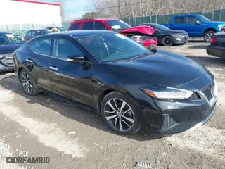 2021 Nissan Maxima SV with VIN 1N4AA6CV5MC513640, listed as a IAAI auction lot 41706829 with 52,718 mi miles. Bid and sale history available at carsss.com. Image 1.