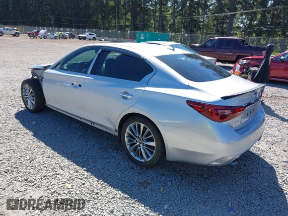 2018 Infiniti Q50 3.0t Luxe with VIN JN1EV7AR1JM443400, listed as a IAAI auction lot 42174726 with 74,677 mi miles. Bid and sale history available at carsss.com. Image 3.
