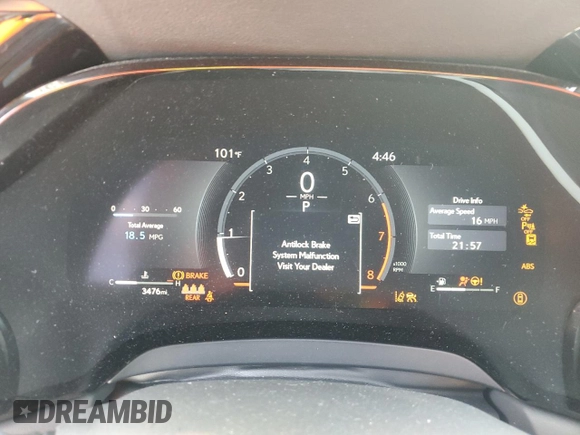 2025 Lexus RX 350 with VIN 2T2BAMBA6SC054765, listed as a Copart auction lot 56404635 with 3,476 mi miles and Salvage title. Bid and sale history available at DreamBid. Image 9.