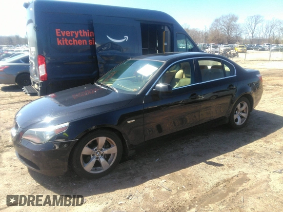 2005 BMW 5 Series 530i with VIN WBANA73555CR59173, listed as a IAAI auction lot 41715558 with 266,464 mi miles and . Bid and sale history available at carsss.com. Image 2.