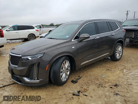 2020 Cadillac XT6 FWD Premium Luxury with VIN 1GYKPCRS5LZ225809, listed as a Copart auction lot 50485045 with 19,821 mi miles and Salvage title. Bid and sale history available at DreamBid. Image 1.
