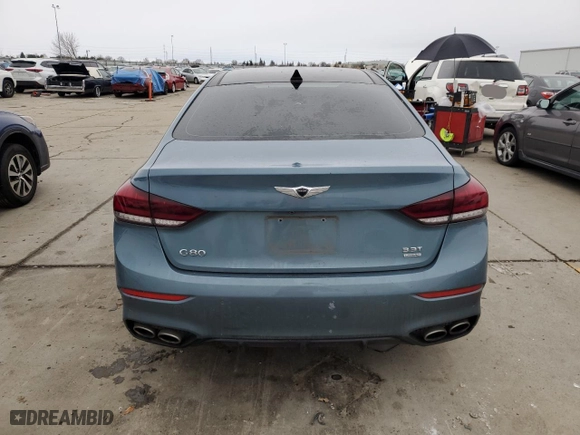 2018 Genesis G80 3.3T Sport with VIN KMHGN4JB5JU248399, listed as a Copart auction lot 86296154 with 129,667 mi miles and Clean Title. Bid and sale history available at carsss.com. Image 6.