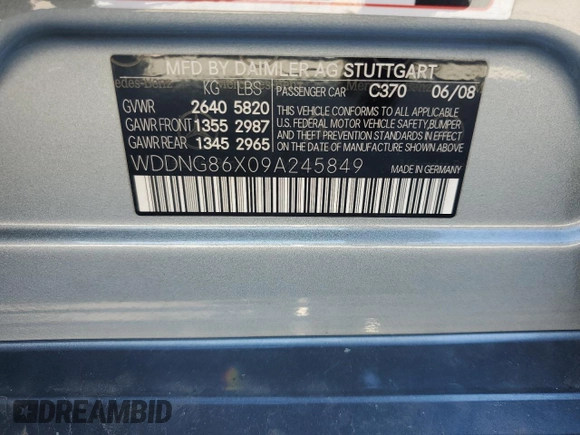 2009 Mercedes-Benz S 550 z VIN WDDNG86X09A245849, wystawiony jako Copart lot #49927115 z przebiegiem 87 093 mil mil oraz Czysty tytuł • Clean title. Historia ofert i sprzedaży dostępna na DreamBid. Obrazek 12.