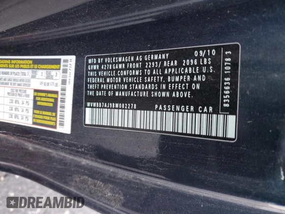 2011 Volkswagen Golf z VIN WVWBB7AJ9BW082278, wystawiony jako Copart lot #43740775 z przebiegiem 103 171 mil mil oraz Szkoda całkowita • Salvage title. Historia ofert i sprzedaży dostępna na DreamBid. Obrazek 12.