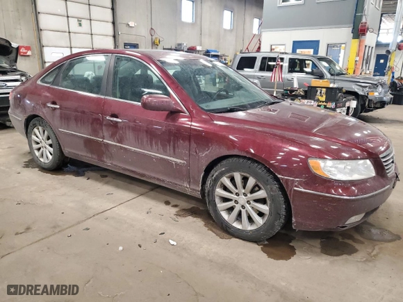 2009 Hyundai Azera GLS with VIN KMHFC46D39A372227, listed as a Copart auction lot 45176155 with 107,993 mi miles and Non Repairable. Bid and sale history available at carsss.com. Image 4.