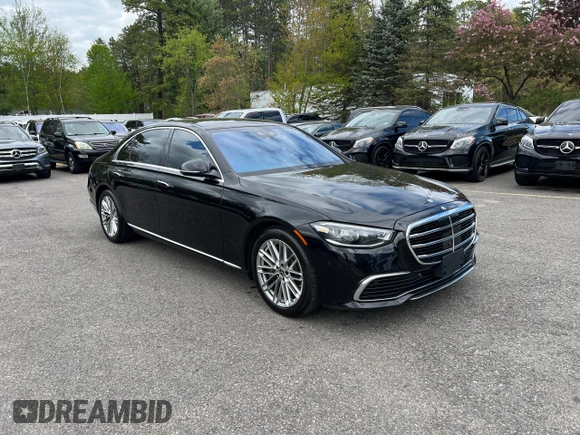 2022 Mercedes-Benz S 580 with VIN W1K6G7GB5NA132541, listed as a Copart auction lot 56436665 with 95,609 mi miles and Clean Title. Bid and sale history available at DreamBid. Image 2.
