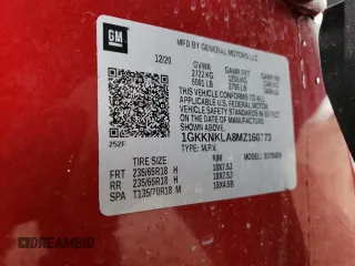 2021 GMC Acadia SLE z VIN 1GKKNKLA8MZ160773, wystawiony jako Copart lot #52889175 z przebiegiem 49 490 mil mil oraz Czysty tytuł • Clean title. Historia ofert i sprzedaży dostępna na DreamBid. Obrazek 12.