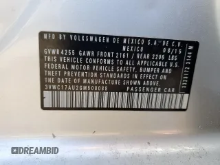 2016 Volkswagen Golf SportWagen TSI S with VIN 3VWC17AU2GM508088, listed as a Copart auction lot 85975844 with 60,986 mi miles and Salvage Title. Bid and sale history available at carsss.com. Image 12.