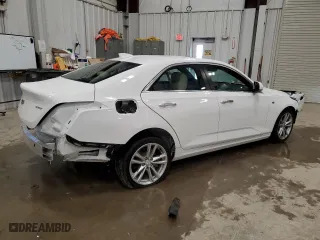 2025 Cadillac CT4 Luxury with VIN 1G6DK5RK9S0106028, listed as a Copart auction lot 73555384 with 128 mi miles and Salvage Title. Bid and sale history available at carsss.com. Image 3.