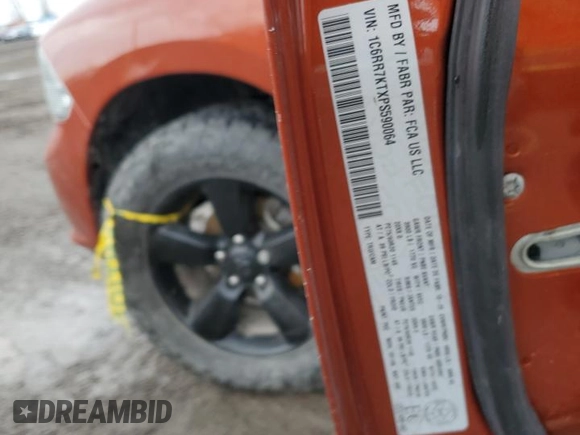 2023 Ram 1500 Express с VIN 1C6RR7KTXPS590064, выставлен на аукционе Copart как лот 52721125 с пробегом 43 002 миль миль и Списание • Salvage title. История ставок и продаж доступна на DreamBid. Изображение 12.